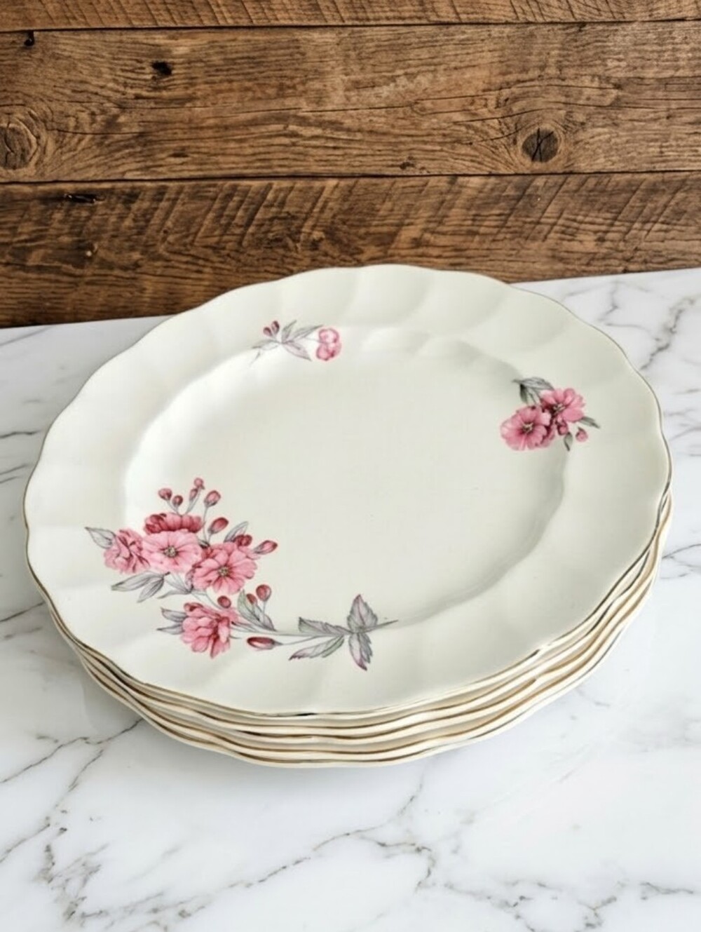 5 Johnson Bros "Old Chelsea" Vintage Dinner Plates (Made in England) Set Of 5